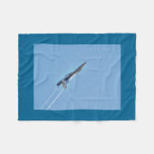 超音速空軍ジェット戦闘機デザイナーギフト フリースブランケット (正面(横))