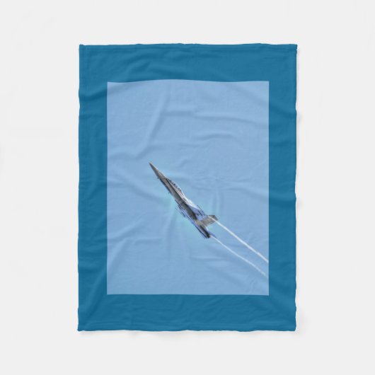 超音速空軍ジェット戦闘機デザイナーギフト フリースブランケット (正面)