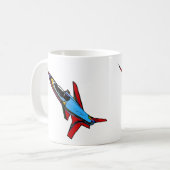 超音速空軍ジェット戦闘機パイロット用デザイン コーヒーマグカップ (正面左)