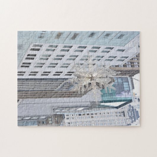 超高層ビルとクリスマススターニューヨークシティ ジグソーパズル (横)