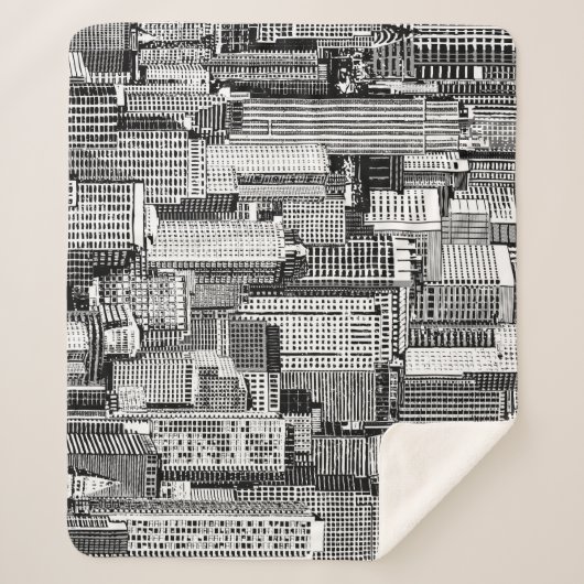 超高層ビルシティアイソメシームレステクスチャ シェルパブランケット (正面)