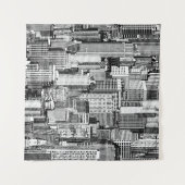 超高層ビルシティアイソメシームレステクスチャ タペストリー (正面(横))
