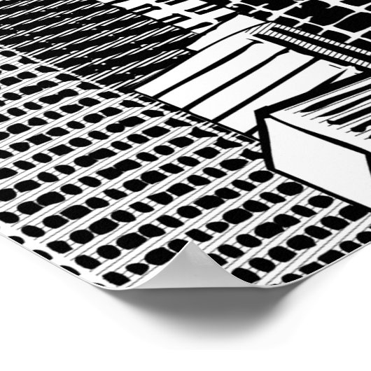 超高層ビルシティアイソメシームレステクスチャ ポスター (角)