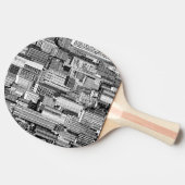 超高層ビルシティアイソメシームレステクスチャ 卓球ラケット (横)