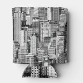 超高層ビルシティアイソメシームレステクスチャ 缶クーラー (裏面)