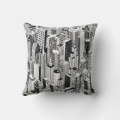 超高層ビルシティイラストレーション、アイソメトリックシームレスp クッション (裏面)