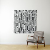 超高層ビルシティイラストレーション、アイソメトリックシームレスp タペストリー (インサイチュ)