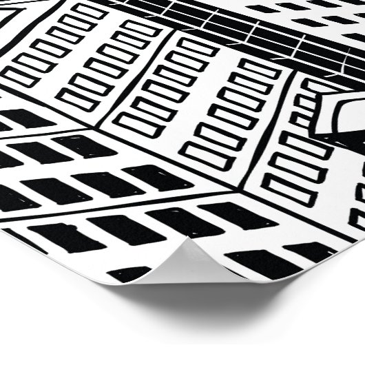 超高層ビルシティイラストレーション、アイソメトリックシームレスp ポスター (角)