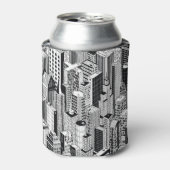 超高層ビルシティイラストレーション、アイソメトリックシームレスp 缶クーラー (缶正面)