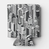 超高層ビルシティイラストレーション、アイソメトリックシームレスp 缶クーラー (裏面)