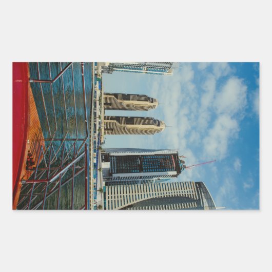 超高層ビルズインドバイマリーナ 長方形シール (正面)