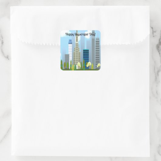 超高層ビル日 スクエアシール (バッグ)