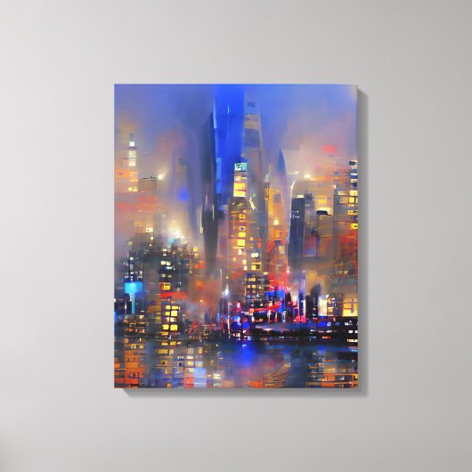 超高層ビル-カラフル抽象芸術絵画のCanvas Pri キャンバスプリント (正面)