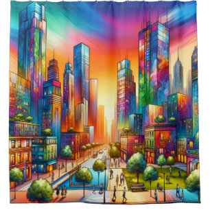 超高層ビル シャワーカーテン