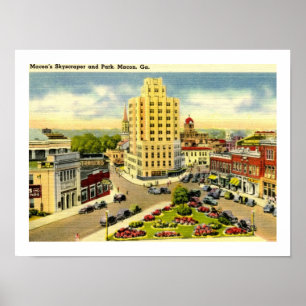 超高層ビル、マコングルジアヴィンテージ ポスター