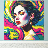 超鮮やかリアルポートレート芸術 キャンバスプリント (インサイチュ (ウッドフロア))