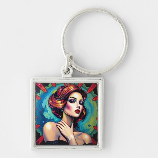 超鮮やかリアルポートレート芸術 キーホルダー (正面)