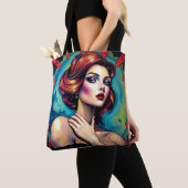 超鮮やかリアルポートレート芸術 トートバッグ (クローズアップ)