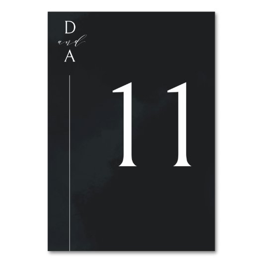 超黒モダン色と白の表ミニマル番号 テーブルナンバー (正面)