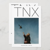 超黒モダンTNXシンプル写真卒業 サンキューカード (正面/裏面)