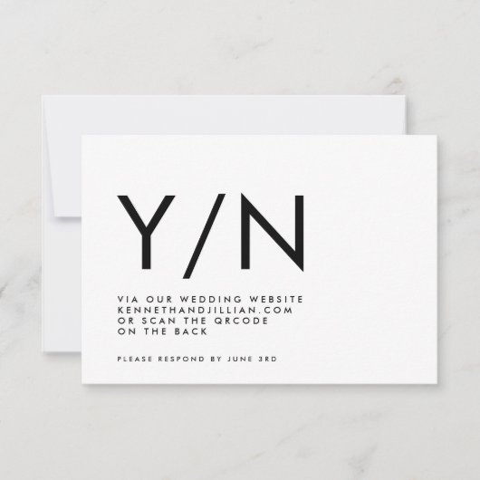 超QRモダンコードトレンディーWebサイトY/N 出欠カード (正面)