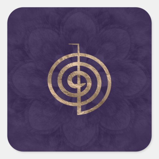 趙空令 – 金ゴールドオンパープルロータス スクエアシール (正面)