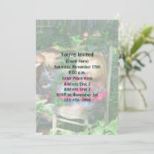 趣のあるフラワーガーデンパーティー 招待状 (スタンド正面)