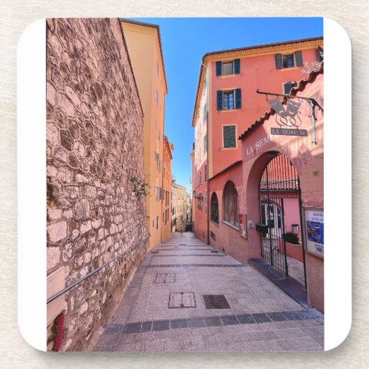 趣のあるフランスの路地 コースター (正面)