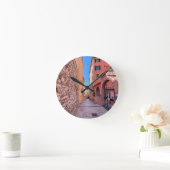 趣のあるフランスの路地 ラウンド壁時計 (ホーム)