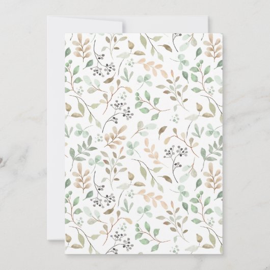 趣のあるペイントの花のウェディングシャワー招待状 招待状 (裏面)