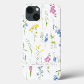 趣のあるヴィンテージの花の葉パーソナライズされた Case-Mate iPhoneケース (裏面)