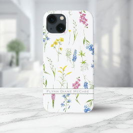 趣のあるヴィンテージの花の葉パーソナライズされた iPhone 13ケース