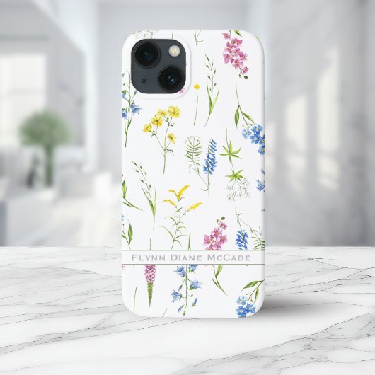 趣のあるヴィンテージの花の葉パーソナライズされた Case-Mate iPhoneケース