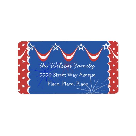 趣のある独立記念日 ラベル (正面)