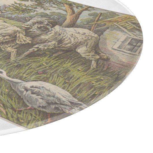 趣のある農家の動物の国のシ素朴ーン カッティングボード (角)