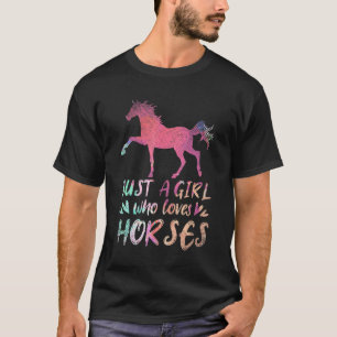趣味が大好きな女の子だけに乗馬する馬術女性 Tシャツ