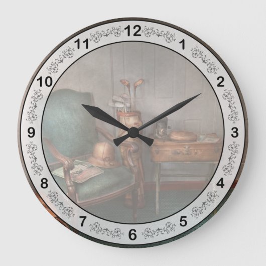 趣味 – ゴルフ – 写真 – 幸せの説得力 ラージ壁時計 (正面)