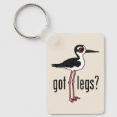 足おもしろい得は？黒首飾りバードラブル キーホルダー (正面)