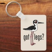 足おもしろい得は？黒首飾りバードラブル キーホルダー (正面)