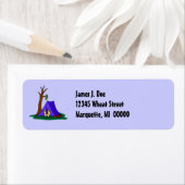 足がテントキャンパー住所 シールから出る ラベル (インサイチュ)