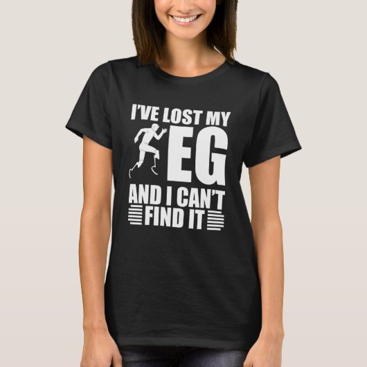足が失った痛くて義足が見える Tシャツ (正面)