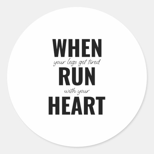 足が疲れたら走ハート ラウンドシール (正面)