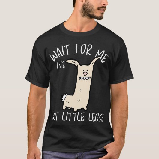 足が短くて待ってるね 可愛い動物たち Tシャツ (正面)