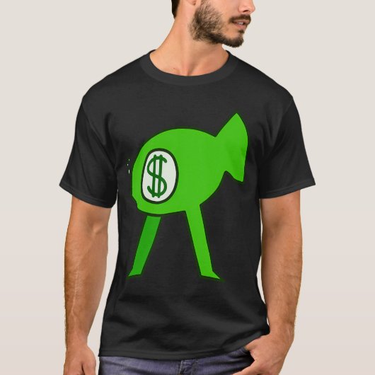 足のある緑の魚 Tシャツ (正面)