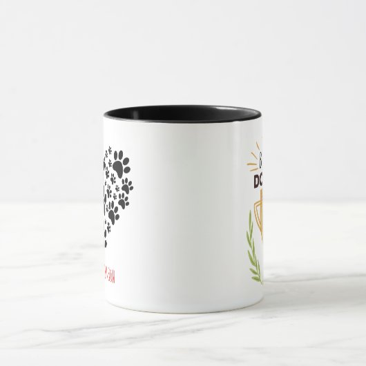 足のハートのマグを持つベスト犬のお母さん マグカップ (中央)