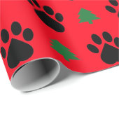 足のプリントおよびクリスマスツリーの包装紙 ラッピングペーパー (ロールコーナー)
