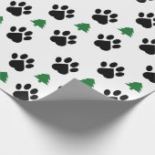 足のプリントおよびクリスマスツリーの包装紙 ラッピングペーパー (角)