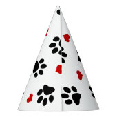 足のプリントおよびハート パーティーハット (裏面)