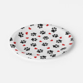 足のプリントおよびハート ペーパープレート (アングル)