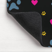 足のプリントおよびハート マウスパッド (コーナー)